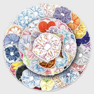 50pcs Hair Tie PVC Waterproof Graffiti Stickers for Phone Cases Notebooks and Water Cups