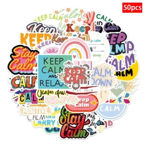 50pcs Keep Quiet PVC Waterproof Stickers for Phone Cases, Notebooks, Water Bottles