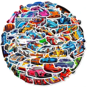 50pcs Sport Car Decals JDM Roadster Cartoon Supercar Racing Car Sticker
