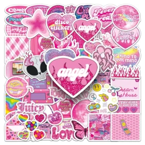 50pcs Waterproof Customized Stickers for Laptop and Luggage Cartoon INS Stickers