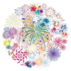 50pcs Waterproof Transparent Firework Graffiti Stickers