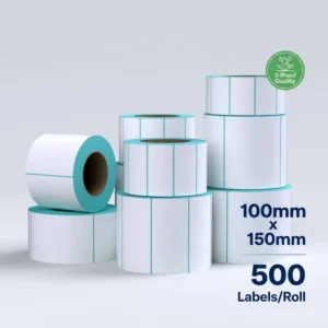 50×70 100×150 Direct Thermal Blank or Printed Self-Adhesive White Paper Barcode Label Roll 58mm