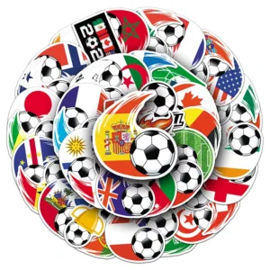 51pcs Custom PVC Cartoon Graffiti Football Stickers for Sneakers Jerseys and Cars