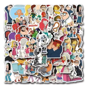 55-Piece Comedy and Anime Decorative Stickers