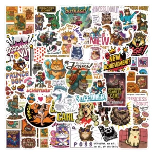 55Pcs Dungeon Crawler Carl Novel Graffiti Stickers for Book Decor Princess Donut Cat Sticker