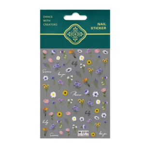 5D Embossed Resin Dried Flower Nail Stickers 3D Daisy Sunflower Nail Art Decor Self-Adhesive