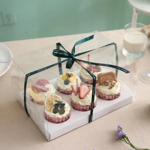 6-Cell Foldable Clear Cupcake Box 26.5 x 18 x 14 cm Eco-Friendly Food-Safe Packaging Factory Direct