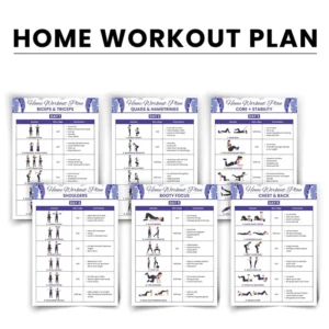 6-Day At-Home Full Body Training Kit Printable Dumbbell Workout Sheets for Glutes, Core and Upper/Lower Body Strength (6-Piece Set)