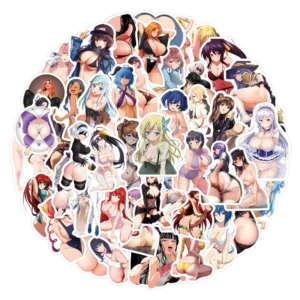 6 Designs 50pcs/bag Anime Sexy Girl in a Bikini Waterproof Removable Stickers for Cars Skateboard Decoration