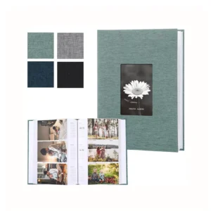 6-Inch Linen Photo Album with Paper Insert, Holds 300 Photos