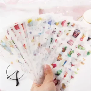 6 Sheets Per Pack Cute Cartoon Animal Fruit Butterfly Plant Stickers Scrapbooking Netbook Paper Sticker Decoration Party Favor