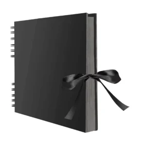 60 Black-Page Recycled Paper DIY Craft Photo Album Scrapbook With Spiral Binding