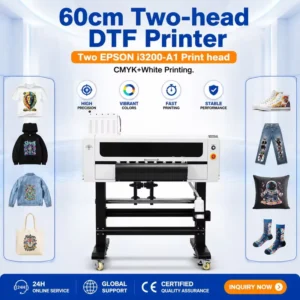 60cm DTF Printer with Dual I3200 A1/I1600 A1 Heads, 24-Inch PET Film Transfer for Clothes