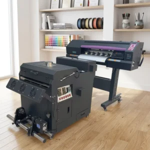 60cm Industrial DTF Printer 2 XP600 Printheads Roll to Roll Powder Shaker for Custom T-Shirt Film Transfer