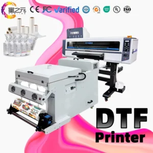 60cm Two-Head DTF Printer with I3200 I600 Printheads White Ink Circulation System and PET Film for T-Shirt Printing