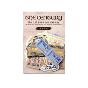 60pieces Pack Bronzing Washi Sticker Pack Century Journey Series Vintage Journal DIY Material Paper Base Note 4Models