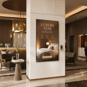 65 Inch Hotel Lobby Promotion Wall Mounted Four Equal Bezel Commercial Digital Signage LCD Advertising Display