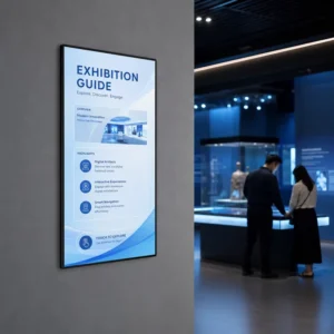 65-inch Exhibition Hall Wall-Mounted Four Equal Bezel Commercial Smart LCD Digital Signage Display