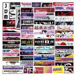 66PCS Japan JDM Graffiti Waterproof Stickers for Laptops, Bottles, Cars, and Motorcycles