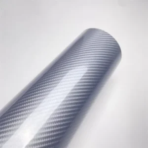 6D Silver Carbon Fiber Vinyl Wrap Film for Car Body Stickers Waterproof Self Healing Glue-Free Air Bubble Free DIY Decoration