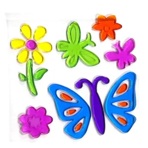 6pcs/set Spring Summer Style High Quality Removable Window Gel Clings Window Glass TPR Sticker