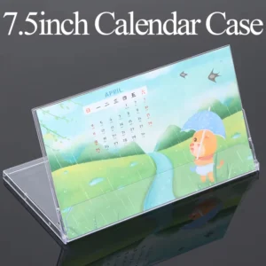 7.5 Inch Display Plastic Table Stand Calendar Jewel CD Calendar Case Desktop Calendar Clear Acrylic Calendar Stand Holder