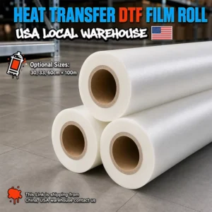 75u DTF Printing Film Roll 30cm 60cm Hot Cold Peel Single Sided Heat Transfer PET Film for DIY T-Shirts
