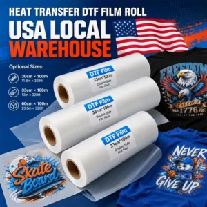 75u DTF Transfer Film Roll 30cm Cold Peel Single-Side Heat Transfer PET Film for A3 Printer