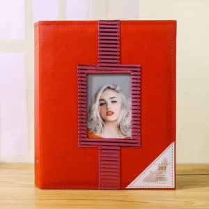 8-Inch 6×8-Inch Customizable Leather Photo Album with Photo Storage Sleeves