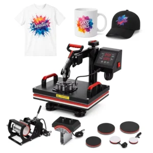 8-in-1 Swing-Away Heat Press Machine for T-Shirts, Mugs, Cups, Hats, Caps, and Plates