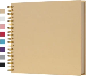 8 x 8 Inch DIY Scrapbook Photo Album, 40 Pages, Hardcover Kraft Paper Memory Book for Weddings and Anniversaries