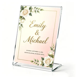 8.5 x 11 Acrylic Picture Frame Sign Holder, Clear Plastic L-Shape, Horizontal Menu and Flyer Display Stand