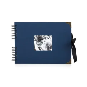 80-Page 40-Sheet Wedding Anniversary Family Scrapbook Photo Album, Paper Coil Binding, 29×21.5cm