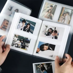 80-Pocket Loose-Leaf Cabinet Type Photo Album 3-Inch Transparent Photocard Holder Instax Mini Book Storage PP PU Name Card Album