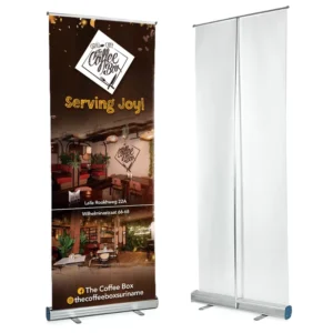 80 x 200 cm Aluminium Roll-Up Banner Stand, Wind-Resistant, for Display Advertising and Exhibitions