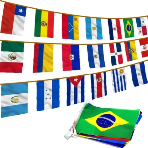 82 ft 100-Country International String Bunting World Flag Banner for School and Sports Events