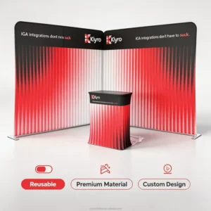8ft 10ft Tension Straight Fabric Step and Repeat Media Backdrop Display Banner Pillowcase for Exhibition Event Custom Cover