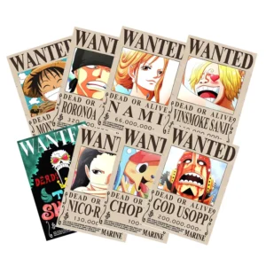 8pc Set 42*29cm Luffy Nika Zoro Nami Shanks Anime Wanted Posters