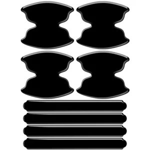 8pcs Black Self-Adhesive Car Door Handle Bowl Protection Stickers, Anti-Scratch