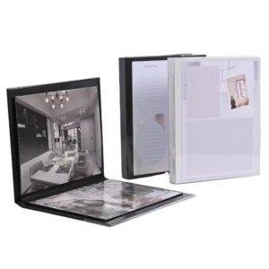 8×10 Inch Photo Album Black and White Cardboard PVC Paper Cover Replacement for Family Albums
