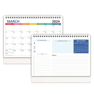 9*7.3 Inch Basic English Version New Year Gift Desk Calendar