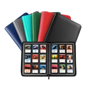 9 Grid Fixed Page PU Leather Card Binder 360 Slots Waterproof Business Card Album for Collectible Game Cards