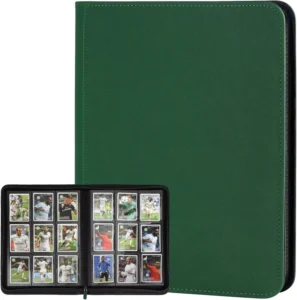 9 Pocket Side-Loading Card Collecting File Folder with PU Zipper for TCG Trading Cards