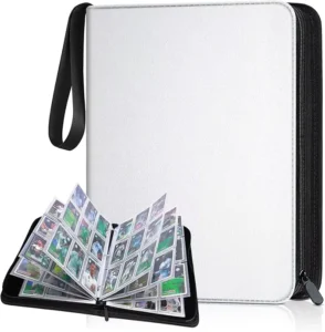 9-Pocket Waterproof Zipper Side-Loading PU Trading Card Binder for TCG and Baseball Card Collections