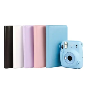 96-Page Solid-Color PU 3-Inch Mini Photo Album for Mini 11, Photo Card Collection Album