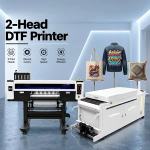 A1 60cm 24 Inch 2 4 Head Heat Transfer XP600 I1600 I3200 DTF Printer for Industrial T-Shirt Printing