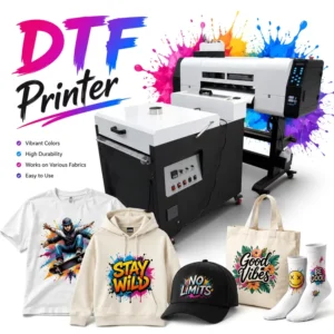 A1 Industrial DTF Printer i3200 Dual-Head High-Speed White Ink System Film Transfer Printer for Bulk Production