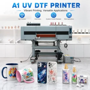 A1 UV DTF Industrial Printing Machine for Glass, Bottles, Acrylic, and Leather