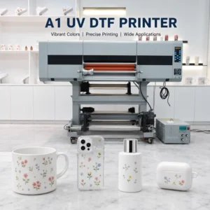 A1 UV DTF Printer and Crystal Label Printing Machine for Cups, Bottles, Phone Cases, and Stickers