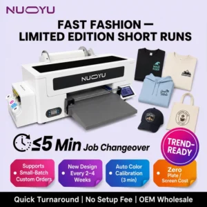 A3 DTF Printer XP600 Pigment Ink for Fast Fashion Short Run OEM Heat Transfer Machine